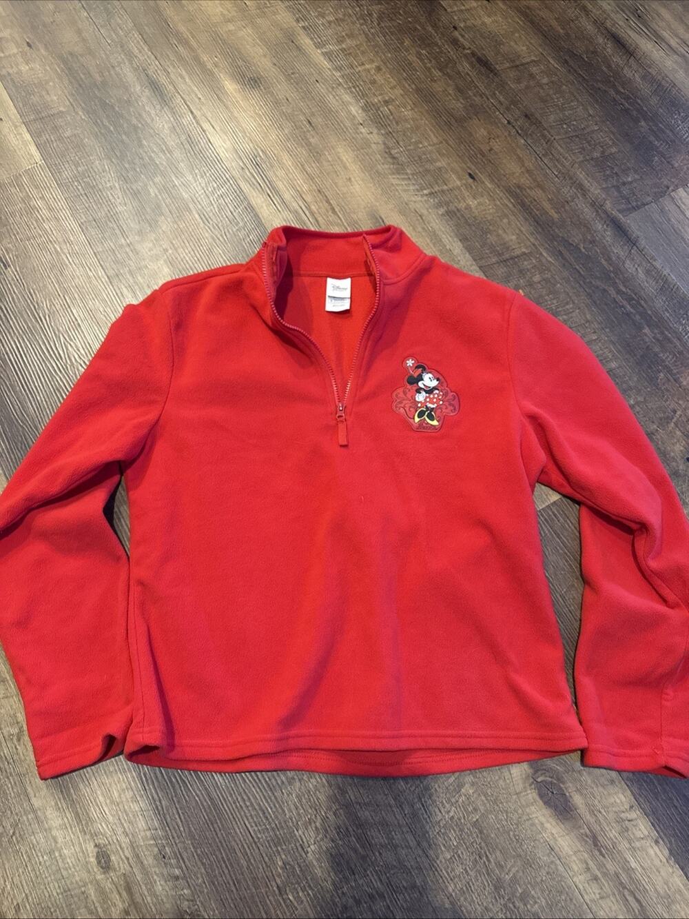 Disney Women's Mickey Minnie Fleece Pullover Size Large Red Jacket